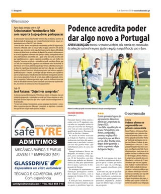 12 Desporto 1 de Setembro 2016 correiodominho.ptcorreiodominho.pt 5 de Setembro 2019 Desporto 19
SC Braga
RUA DO MONTE DE BAIXO , Nº 116, 4710-070 GUALTAR - BRAGA
Tel. 253 624 246 . Fax. 253 690 674 . Email. geral@novaera.com.pt SÁTAQUEIRO, UM GRUPO DE CONFIANÇA
ORÇAMENTOS GRÁTIS!S E R R A L H A R I A
ESTRUTURASMETTÁ
TTO
CE
EXECUTTAAMOSCAIXI
ODOOTIPODETRA
Á
S E R R A L H A R I A ORÇAMENT TIS!OS GRÁÁTORÇAMENT
ODETTIMENSSTEVEEVR
TURASCOBERRT
ESTRUTURASMETTÁÁ
el. 253 624 246 . Fax. 253 690 674 . Email. gerT
A DO MONTE DE BRU
aerval@noel. 253 624 246 . Fax. 253 690 674 . Email. ger
ARTTAALLTAIXO , Nº 116, 4710-070 GUA DO MONTE DE B
a.com.ptaer
AR - BRAGA
AQUEITTAÁTSÁ IR
LIGA EUROPA
| Carlos Costinha Sousa |
Entrada directa para a lista de
opções que o Sporting Clube de
Braga apresentou para a fase de
grupos de Liga Europa. Os últi-
mos reforços confirmados pelos
Guerreiros do Minho, Wallace e
Agbo, são as grandes novidades
na lista de jogadores que foram
inscritos pelo clube na UEFA.
Em relação à lista de jogadores
que estavam disponíveis para o
treinador Ricardo Sá Pinto utili-
zar no play-off de acesso à fase
de grupos da competição, saiu o
defesa central Tormena, lesiona-
do, e entraram o também central
Wallace e o médio Agbo, que
chegaram a Braga no último dia
do mercado, na segunda-feira,
por empréstimo dos italianos da
Lazio e dos belgas do Standard
de Liège, respectivamente.
Tormena, que também é refor-
ço dos arsenalistas para a pre-
sente temporada, contraiu uma
lesão muscular na coxa esquerda
na Rússia, diante do Spartak de
Moscovo, no duelo da segunda
mão do play-off, e enfrenta um
período de recuperação algo de-
morado, “que coincide com os
primeiros jogos desta fase de
grupos”, segundo informação
avançada pelo clube.
O Sporting Clube de Braga es-
tá inserido no Grupo K da Liga
Europa, tendo como adversários
os turcos do Besiktas, os ingle-
ses do Wolverhampton e os eslo-
vacos do Slovan Bratislava.
A formação arsenalista estreia-
se na fase de grupos no próximo
dia 19 de Setembro, no reduto
do Wolverhampton, equipa trei-
nada por Nuno Espírito Santo e
que conta com os portugueses
Rui Patrício, Ruben Vinagre,
Ruben Neves, João Moutinho,
Diogo Jota, Pedro Neto e Bruno
Jordão, ex-jogadores da forma-
ção dos Guerreiros do Minho.
A lista de 27 jogadores inscri-
tos na UEFA é a seguinte: guar-
da-redes - Matheus, Eduardo e
Tiago Sá; defesas - Esgaio, Dio-
go Viana, Lucas, Wallace, Bruno
Viana, Pablo, Sequeira, David
Carmo e Caju; médios - Claude-
mir, João Palhinha, João Novais,
Xadas, André Horta, Fransérgio
e Agbo; avançados - Wilson
Eduardo, Rui Fonte, Hassan,
Murilo, Paulinho, Ricardo Hor-
ta, Trincão e Galeno.
A esta lista principal anunciada
pelo clube, podem ainda acres-
centar-se jogadores do clube que
são elegíveis em lista B, que, no
entanto, ainda não foi disponibi-
lizada.
Reforços Wallace e Agbo
inscritos na lista da Liga Europa
UEFA recebeu lista de inscritos do SC Braga para a próxima fase da Liga Europa com novidades. Últimos
reforços entram directamente para os escolhidos e nas saídas regista-se a do lesionadoTormena.
DR
Agbo (na foto) eWallace já foram inscritos na lista de jogadores disponíveis para a UEFA
Publicidade
 