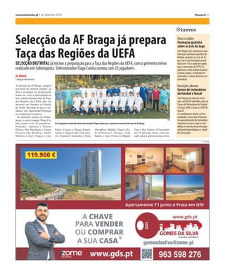 correiodominho.pt 1 de Setembro 2016 Desporto 1320 Desporto 5 de Setembro 2019 correiodominho.pt
SELECÇÃO NACIONAL
| Redacção |
Fernando Santos voltou ontem a
contar com os 25 jogadores con-
vocados no segundo treino da
selecção nacional de Portugal,
com vista aos dois encontros de
qualificação para o Europeu de
2020, na Sérvia e Lituânia.
Na sessão de treino realizada
na Cidade do Futebol, os atletas
realizaram exercícios de aqueci-
mento com e sem bola, à excep-
ção dos três guarda-redes, que
trabalharam junto de uma das
balizas.
Portugal defronta a Sérvia, em
Belgrado, no sábado, e viaja, de-
pois, até à Lituânia, onde joga
em 10 de Setembro, em dois
duelos que poderão ser determi-
nantes na luta pelo apuramento
directo para o próximo CAm-
peonato da Europa.
No arranque do apuramento, a
formação portuguesa somou
dois empates caseiros, com as
equipas da Ucrânia (0-0) e Sér-
via (1-1).
A selecção lusa, detentora do
título de campeã europeia, segue
no quarto e penúltimo lugar do
Grupo B, com apenas dois pon-
tos, embora tenha menos dois jo-
gos do que a Ucrânia, que lidera
com 10, e que o Luxemburgo,
que é segundo classificado, com
quatro.
Com mais um jogo do que Por-
tugal, a selecção da Sérvia é ter-
ceira classificada, actualmente,
também com quatro pontos con-
quistados, enquanto a Lituânia
segue em último lugar, com ape-
nas um ponto.
Podence acredita poder
dar algo novo a Portugal
JOVEM AVANÇADO mostra-se muito satisfeito pela estreia nos convocados
da selecção nacional e espera ajudar a equipa na qualificação para o Euro.
FPF
Podence acredita que pode acrescentar fantasia à selecção nacional portuguesa
lll
Os dois primeiros lugares do
agrupamento dão acesso
directo ao Campeonato da
Europa 1020.
Caso falhe a qualificação no
grupo, Portugal tem, pelo
menos, assegurada a
presença no play-off da
competição, que vai ditar o
acesso à fase final da prova,
depois de ter garantido a
vitória na primeira edição
da Liga das Nações.
Publicidade
Após dupla jornada com os EUA
Seleccionador Francisco Neto feliz
com resposta das jogadores portuguesas
O seleccionador nacional de futebol feminino fez um balanço positivo da
dupla jornada de preparação nos Estados Unidos da América. Segue-se o
apuramento para o Euro 2021, em Outubro.
“Acima de tudo, demos uma prova de crescimento ao nível da organização.
Tínhamos reflectido sobre as nossas falhas no jogo anterior e sem dúvida
nenhuma que crescemos neste jogo. Continuámos a ter alguma dificuldade
na posse de bola frente às melhores do Mundo. No entanto, defensivamen-
teasnossasjogadorasestiverammaisjuntas esólidas,conseguindorealizar
uma cobertura mais consistente com a ajuda umas das outras. Isso fez com
que equilibrássemos o jogo a espaços e possibilitou-nos sair melhor em
transição”, começou por referir o treinador nacional, para logo afirmar que
sai“feliz com a resposta das jogadoras num ambiente outra vez incrível. Os
EUA trouxe um 11 mais próximo daquele que venceu o Mundial, numa pro-
va clara do respeito que demonstram por nós. Isso é algo que nos orgulha”.
Quanto ao futuro, Francicsco Neto lembrou que o que interessa agora é a
qualificação para o Europeu:“a principal lição que levamos para a qualifica-
çãodoEuropeuéque sótrabalhandocolectivamenteconseguimosconcreti-
zar os nossos propósitos.Temos de ser um grupo sólido e organizado em to-
dos os momentos. Sabíamos que estes jogos frente às melhores teriam um
nível de dificuldade extremo. Fomos crescendo para contrariar asadversida-
des, mas temos de continuar a crescer no apuramento”.
Sub-19
José Paisana:“Objectivos cumpridos”
Aselecçãonacionalfemininasub-19terminouontem,emQuiaios,maisum
estágio de preparação e o treinador nacional José Paisana mostrou-se satis-
feito pelo facto dos objectivos que tinha traçado para este estágio terem si-
do alcançados.
“Foi um bom estágio. Conseguimos agregar a equipa, desenvolver e conso-
lidar os processos que nos faltavam. Cumprimos os objectivos e entende-
mos que foi um estágio muito positivo”, realçou.
§feminino
Estreia
Podence afirmou-se
surpreendido com
primeira convocatória
Daniel Podence afirmou que ficou
surpreendido com a primeira cha-
mada de Fernando Santos e consi-
derou que pode acrescentar“fanta-
sia”à selecção portuguesa, nos jo-
gos com Sérvia e Lituânia, de apu-
ramento para o Euro 2020.“É uma
grande felicidade. Não estava à es-
pera, mas fiquei muito feliz. É a mi-
nha primeira vez, num grupo de jo-
gadores tão forte e conhecido como
é o de Portugal”, afirmou Podence.
A cumprir a sua segunda época no
Olympiacos, o extremo de 23 anos
considerou que está um“jogador
mais maduro”e“conhecedor do fu-
tebol”, tendo evoluído desde que
começou a actuar no emblema gre-
go. Podence admitiu que vai emol-
durar a sua camisola, caso seja utili-
zado por Fernando Santos em
al-gum dos próximos dois jogos, e
revelou que o capitão Cristiano Ro-
naldotemajudadoàsuaintegração.
§convocado
ADMITIMOS
safetyre@hotmail.com • Tlm. 932 854 713
MECÂNICA RÁPIDA E PNEUS
JOVEM 1.º EMPREGO (M/F)
TÉCNICO E COMERCIAL (M/F)
Com experiência
 