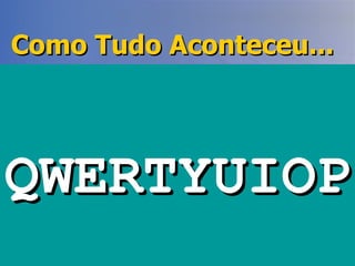 Então, Tomlinson modificou o protocolo de modo que ele pudesse usar o arquivo do SNDMSG e enviar mensagens a usuários que não fossem apenas do micro local. Escolheu então o símbolo “ @ ” para indicar que o usuário que enviou a mensagem não era da máquina local. Ele enviou a mensagem a si mesmo entre dois PDP-10 que estavam na mesma sala mas só tinham conexão entre si através da ARPANET. Visto que funcionou, ele enviou a notícia da novidade aos colegas com as instruções necessárias. O primeiro e-mail de rede foi para anunciar a sua própria existência. Dois anos depois, um estudo mostrou que  75%  de todo o tráfego na ARPANET era de  e-mail . Como Tudo Aconteceu... QWERTYUIOP 