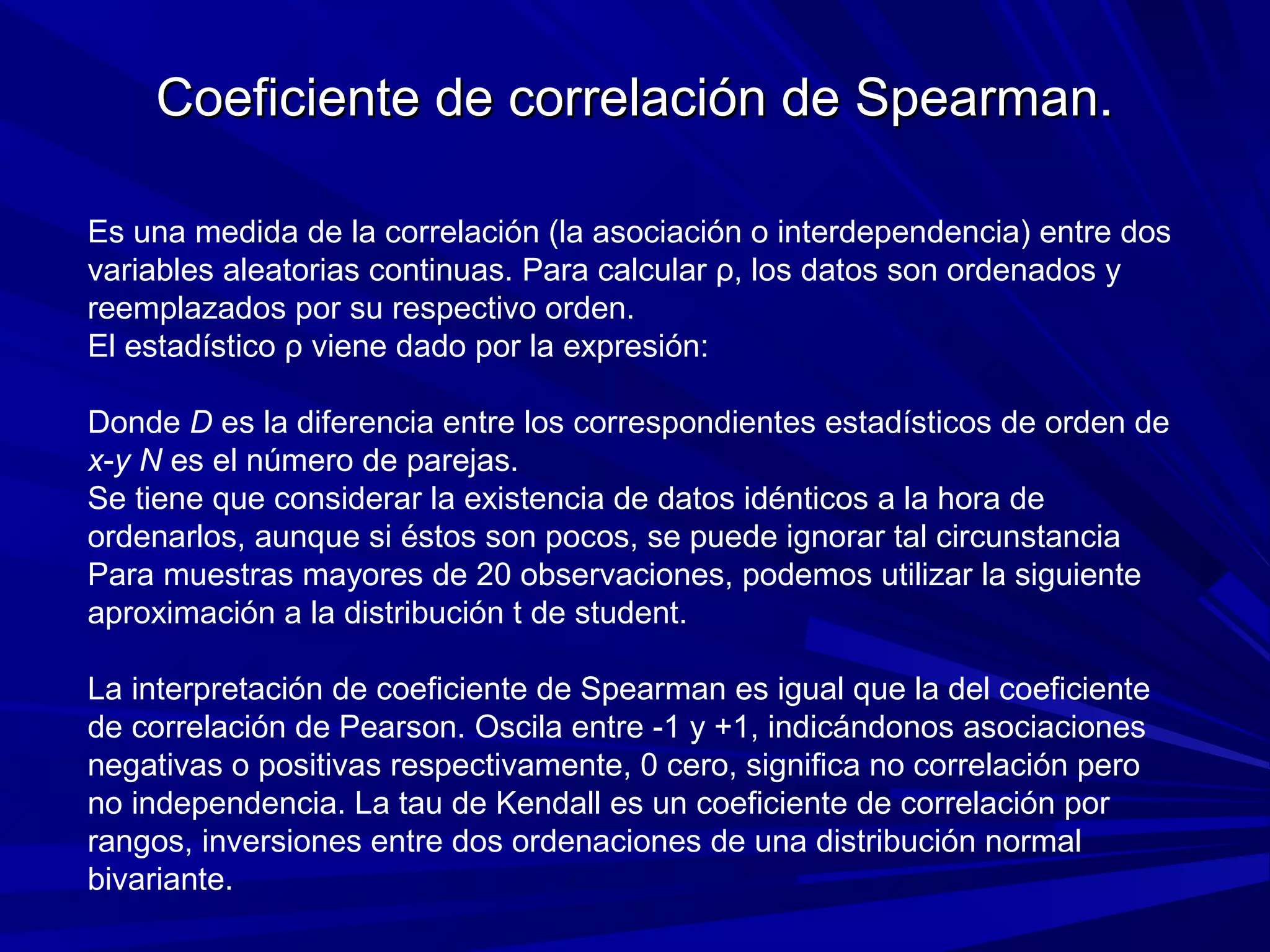 Correlacion de pearson y spearman | PPT