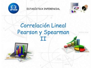 ESTADÍSTICA INFERENCIAL
Correlación Lineal
Pearson y Spearman
II
 