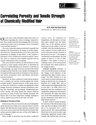 Correlating Porosity and Tensile Strength of Chemically Modified Hair | PDF