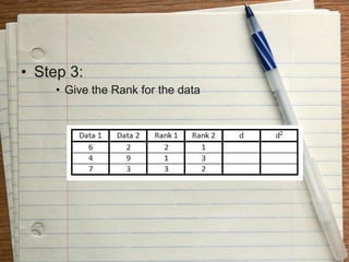 • Step 3:
     • Give the Rank for the data
 