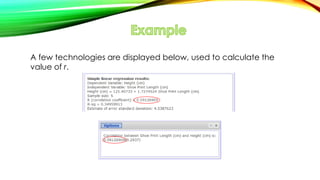 A few technologies are displayed below, used to calculate the
value of r.
 
