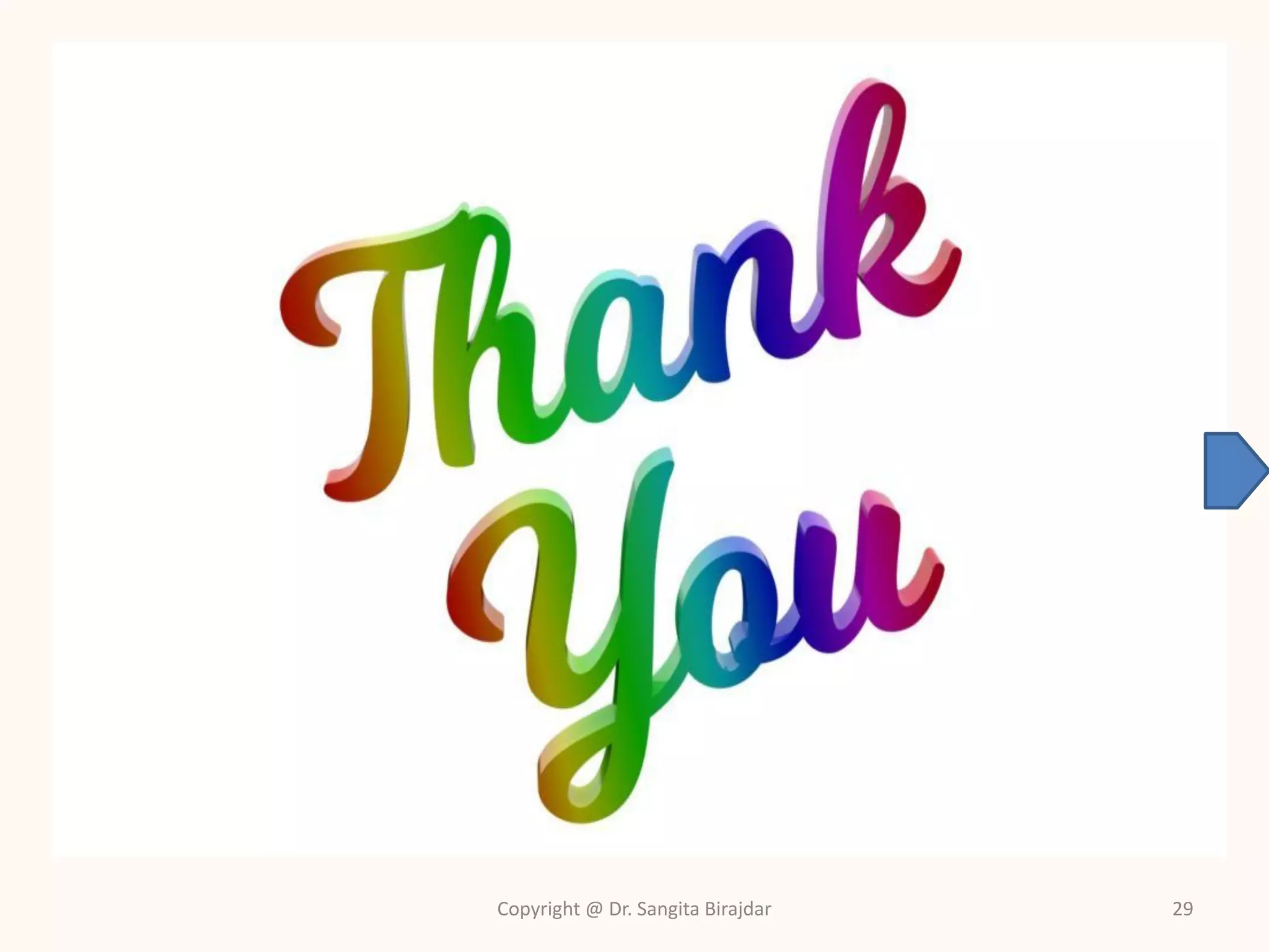 Copyright @ Dr. Sangita Birajdar 29
 