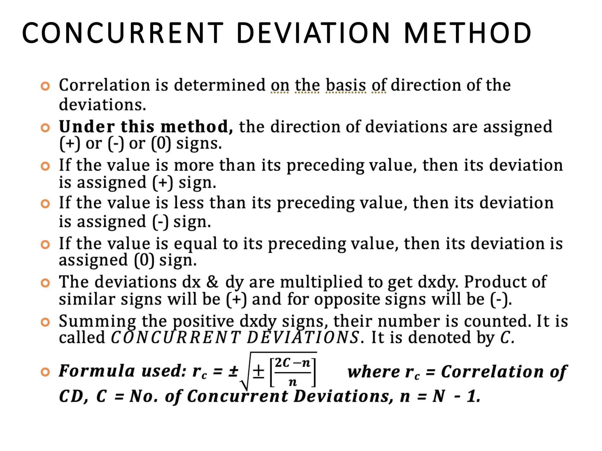 CONCURRENT DEVIATION METHOD
 