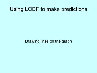 Using LOBF to make predictions Drawing lines on the graph 