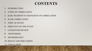 APPLICATION OF CORRELATION AND CASE STUDY | PPTX