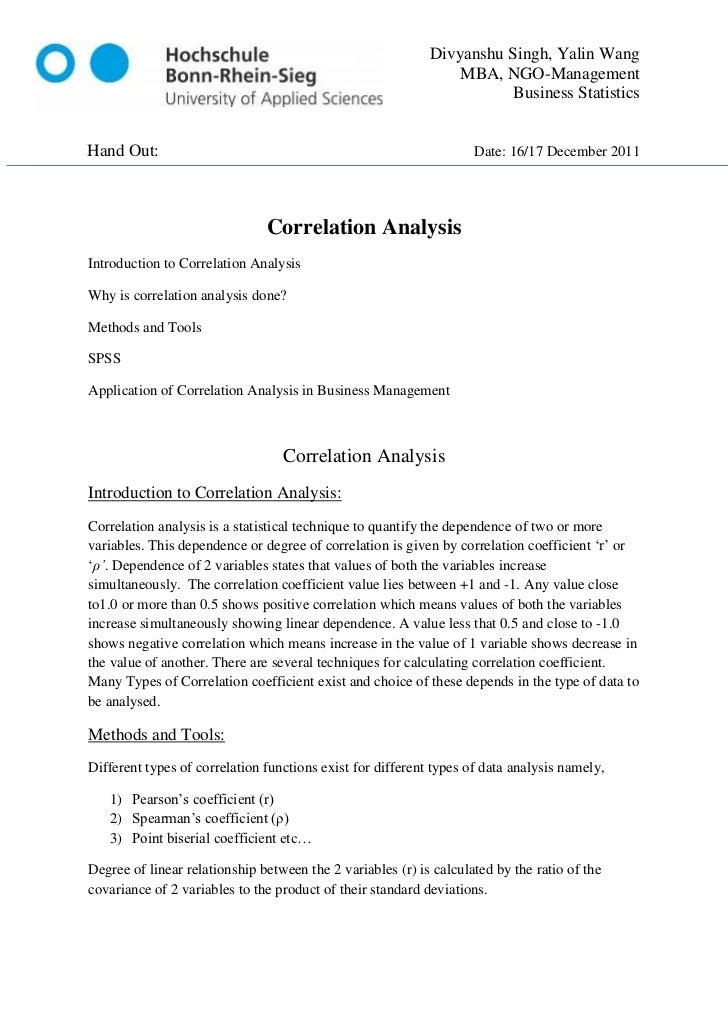 Correlation Analysis