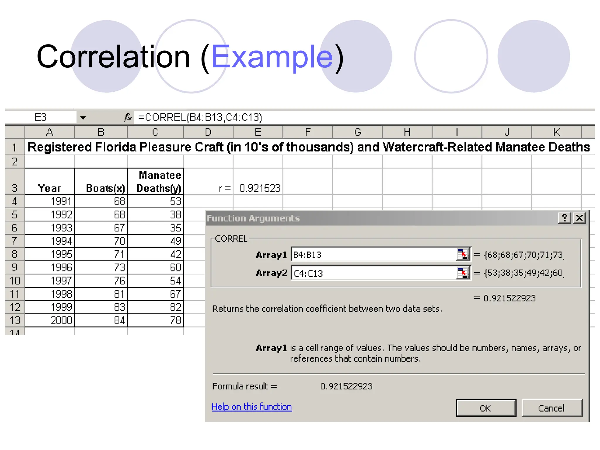 Correlation (Example)
 