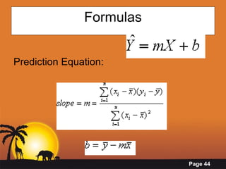 Formulas Prediction Equation:  
