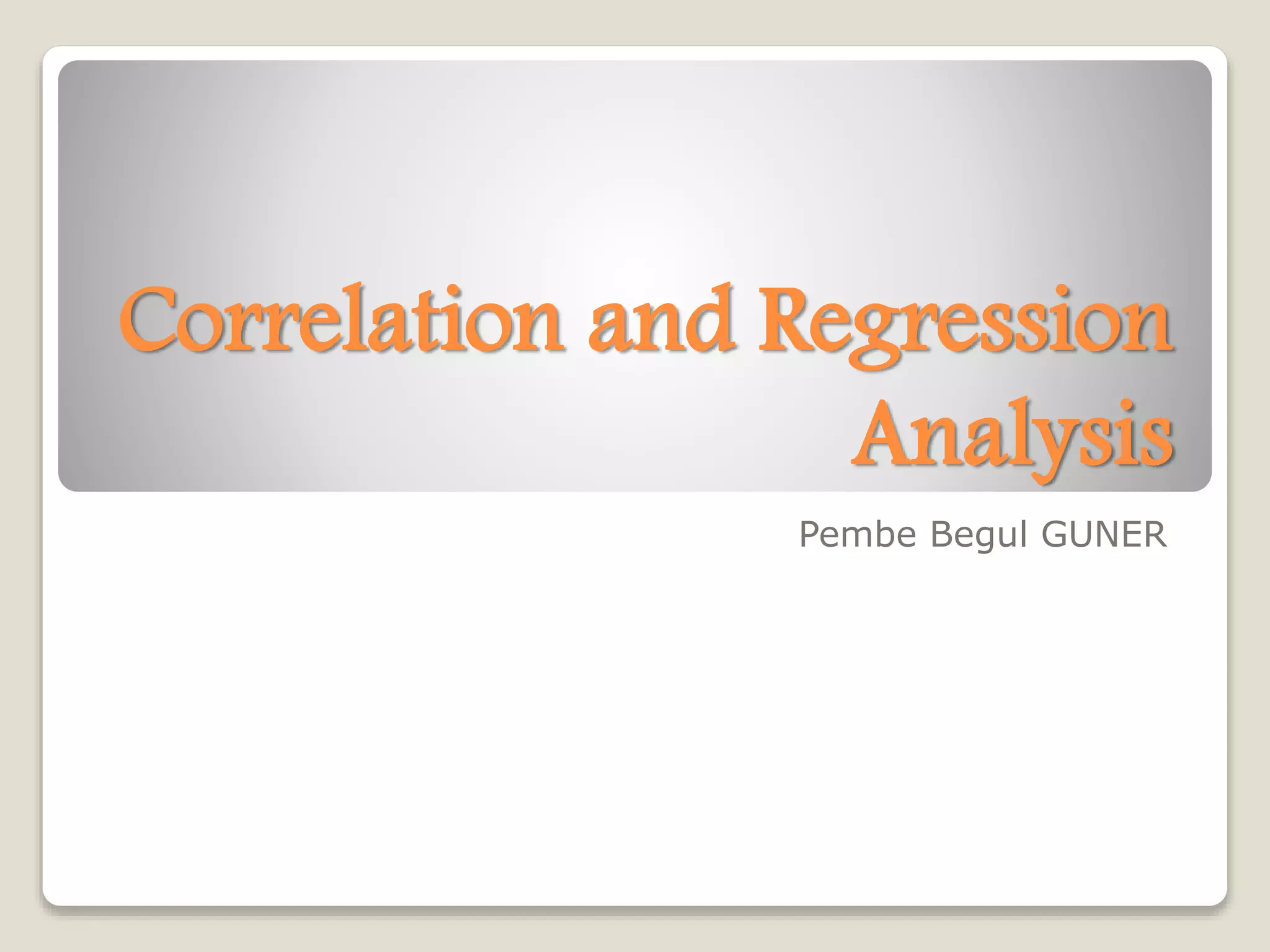 Correlation and regression analysis | PPTX