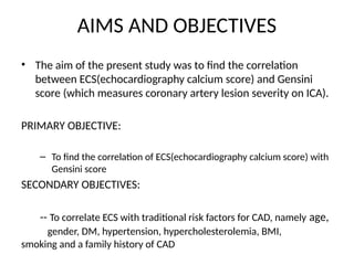 Correlation of Echocardiographic Non-Coronary Calcium Score with ...