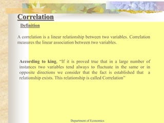 Simple Correlation Definition With Example Simple Correlation : Karl Pearson’s Correlation co- efficient and ...
