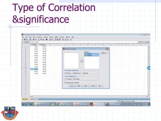 Type of Correlation
&significance
 