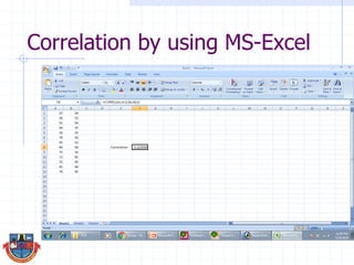 Correlation by using MS-Excel
 