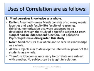 Correlation of subjects in school (b.ed notes) | PPTX