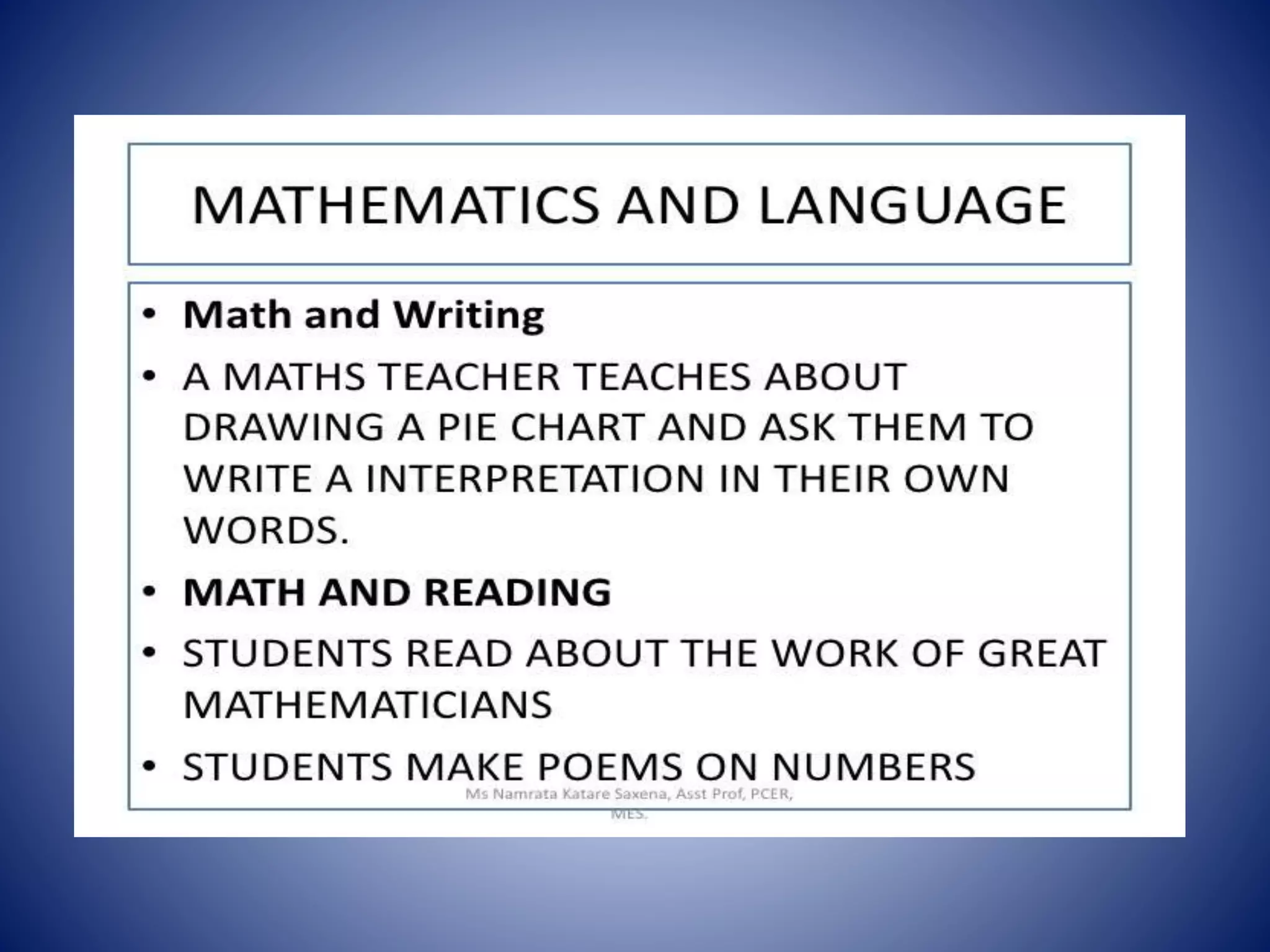 Correlation of language with other subjects