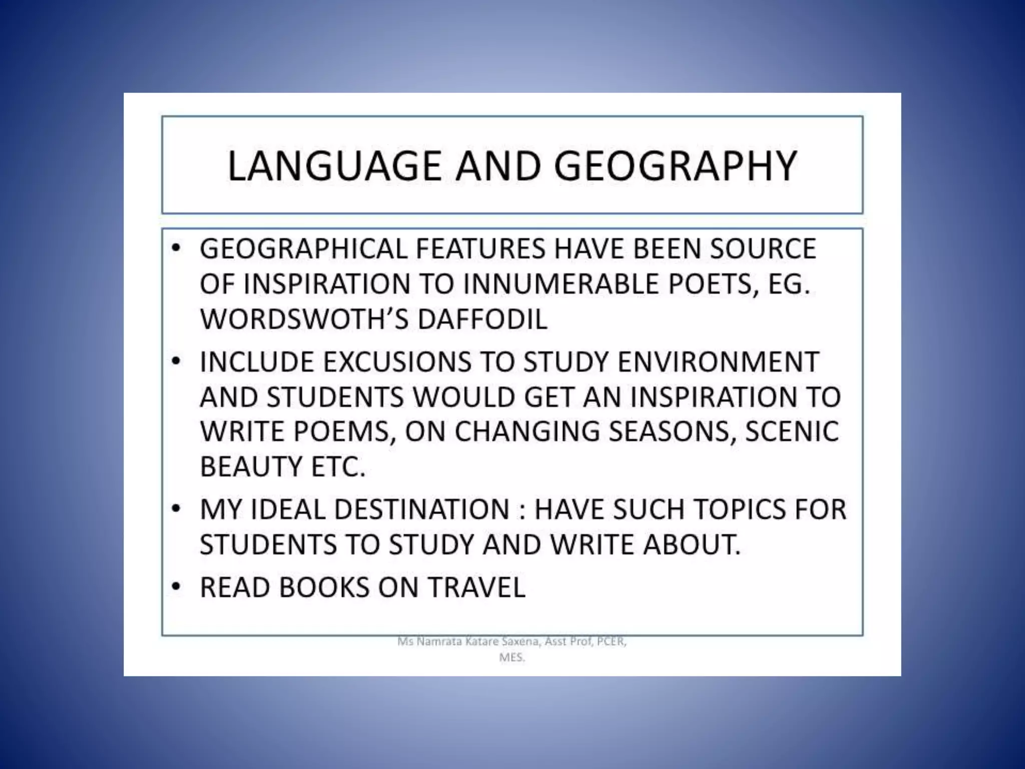 Correlation of language with other subjects