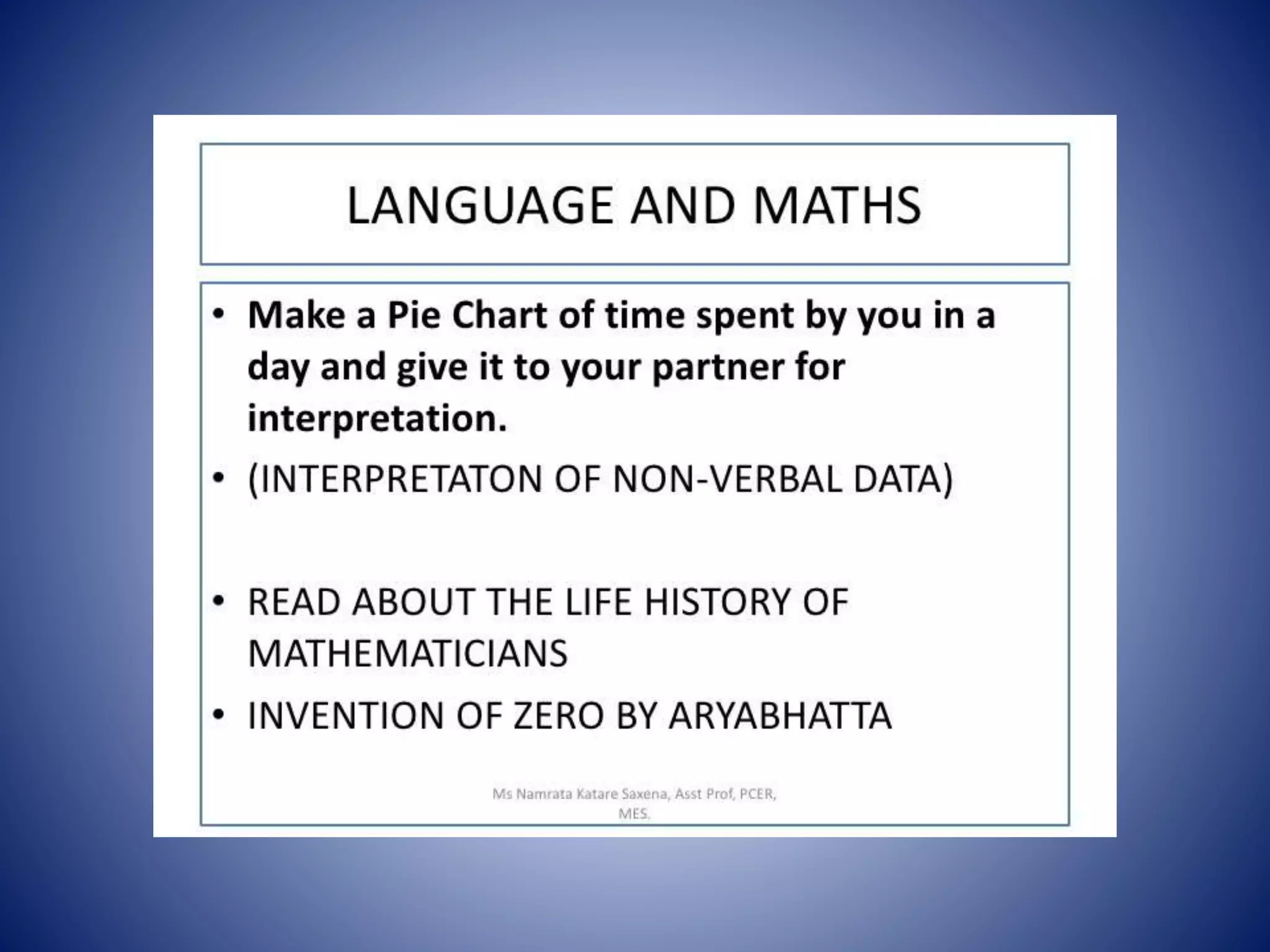 Correlation of language with other subjects