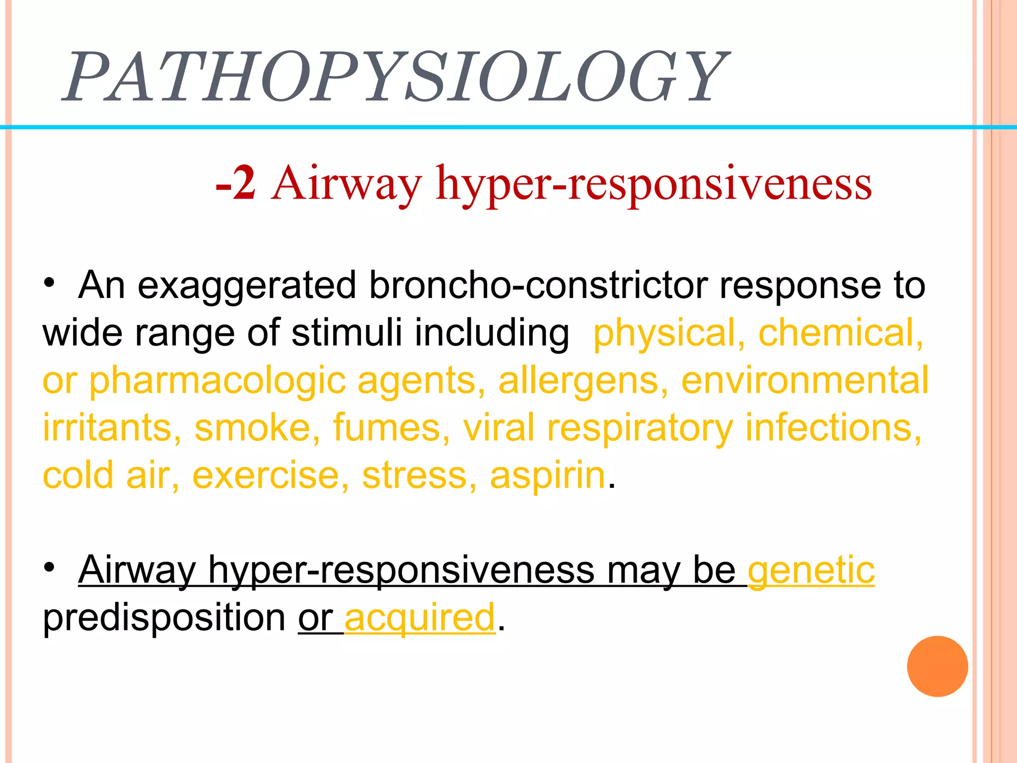 pathophysiology & immunity of asthma | PPT