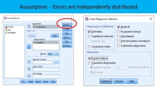 Assumption - Errors are Independently distributed
 