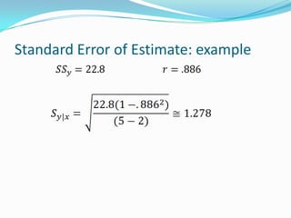 Standard Error of Estimate: example