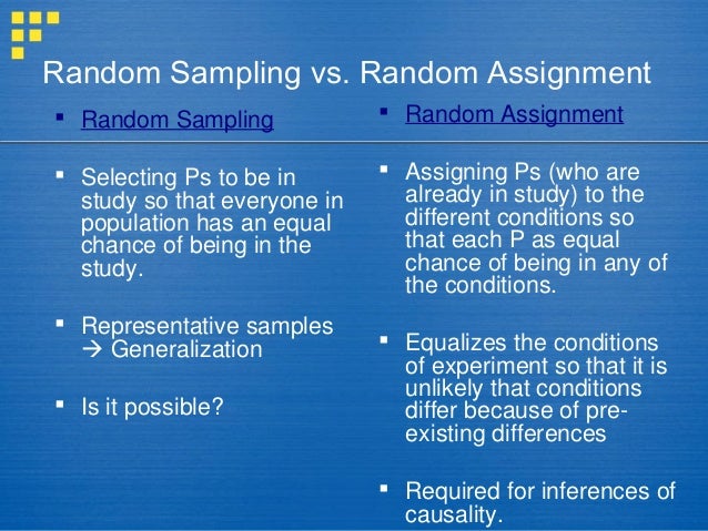 Difference between random sample and random assignment