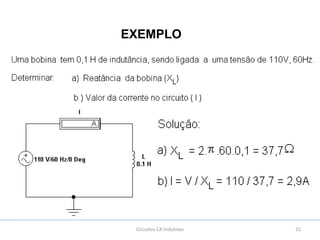 21Circuitos CA Indutivos
EXEMPLO
 