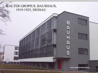WALTER GROPIUS, BAUSHAUS, 1919-1925, DESSAU 