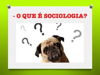 - O QUE É SOCIOLOGIA?
 