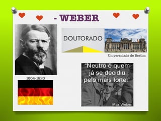 - WEBER
1864-1920
Universidade de Berlim
 