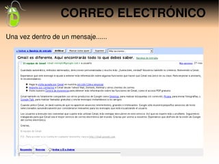 CORREO ELECTRÓNICO
Una vez dentro de un mensaje......
 