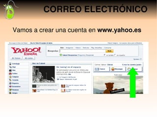CORREO ELECTRÓNICO

Vamos a crear una cuenta en www.yahoo.es
 