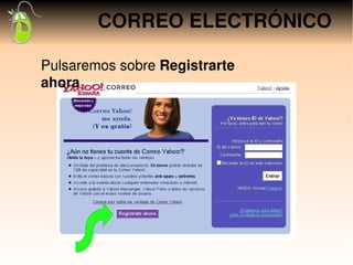 CORREO ELECTRÓNICO

Pulsaremos sobre Registrarte 
ahora
 