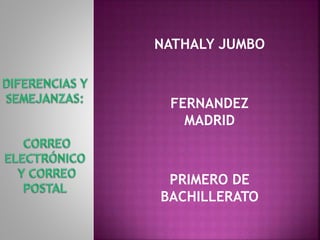 NATHALY JUMBO
FERNANDEZ
MADRID
PRIMERO DE
BACHILLERATO
 