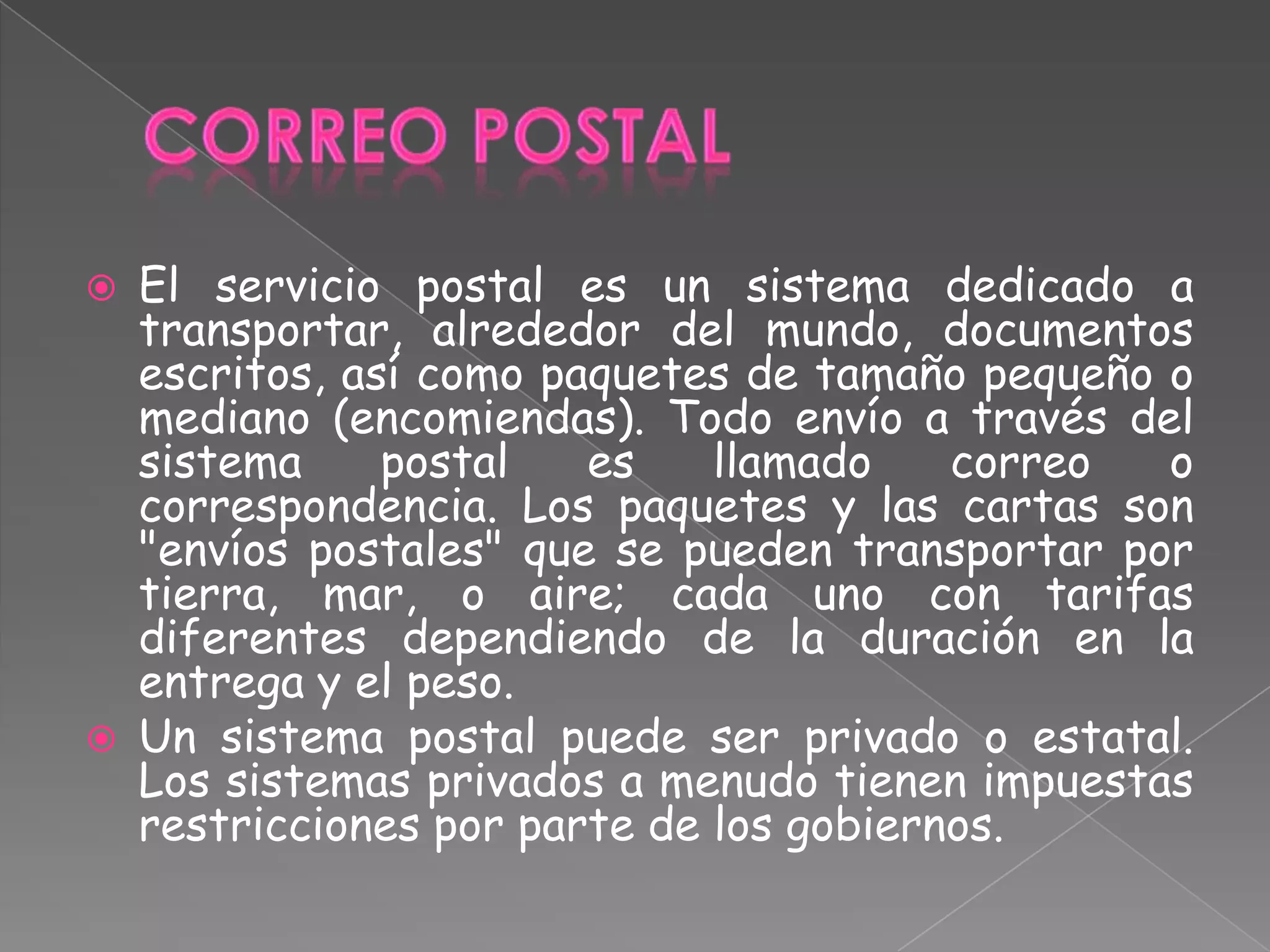 Postal Coreo Correo postal | PPTX