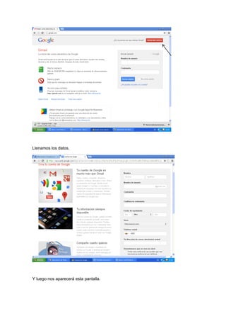 Llenamos los datos.




Y luego nos aparecerá esta pantalla.
 