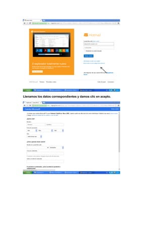 Llenamos los datos correspondientes y damos clic en acepto.
 