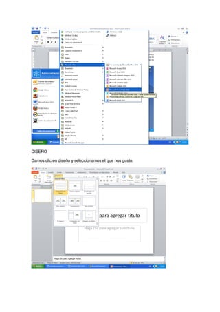 DISEÑO

Damos clic en diseño y seleccionamos el que nos guste.
 