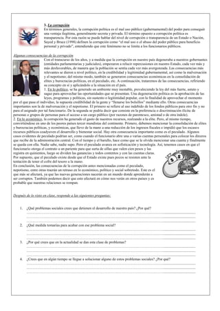 Correpción de problemas sociales