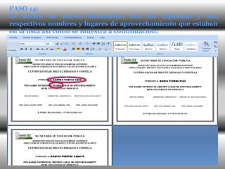 PASO 14:
Se abrirá un nuevo documento con los diplomas y sus
respectivos nombres y lugares de aprovechamiento que estaban
en la lista así como se muestra a continuación:
 