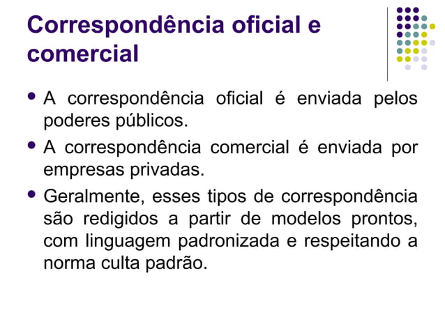 Correspondência oficial e pessoal | PPT