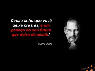 Cada sonho que você
deixa pra trás, é um
pedaço do seu futuro
que deixa de existir!
Steve Jobs

 