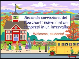 Seconda correzione del flowchart: numeri interi compresi in un intervallo Welcome, students! 
