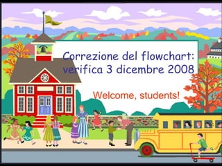 Correzione del flowchart: verifica 3 dicembre 2008 Welcome, students! 