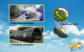 Ainda mais hidratação
O túnel de sensações
Chip descartável
 