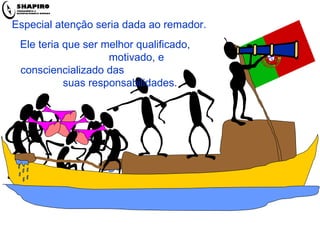 Especial atenção seria dada ao remador. Ele teria que ser melhor qualificado,  motivado, e consciencializado das  suas responsabilidades. 