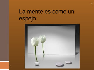 .
7
La mente es como un
espejo
 