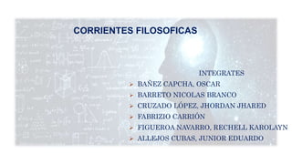 INTEGRATES
 BAÑEZ CAPCHA, OSCAR
 BARRETO NICOLAS BRANCO
 CRUZADO LÓPEZ, JHORDAN JHARED
 FABRIZIO CARRIÓN
 FIGUEROA NAVARRO, RECHELL KAROLAYN
 ALLEJOS CUBAS, JUNIOR EDUARDO
CORRIENTES FILOSOFICAS
 